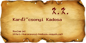 Karácsonyi Kadosa névjegykártya