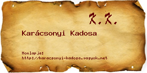 Karácsonyi Kadosa névjegykártya