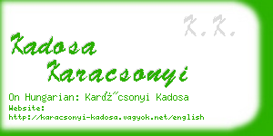 kadosa karacsonyi business card